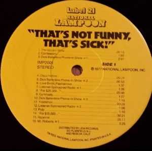 National Lampoon That's Not Funny That's Sick 12" Vinyl LP